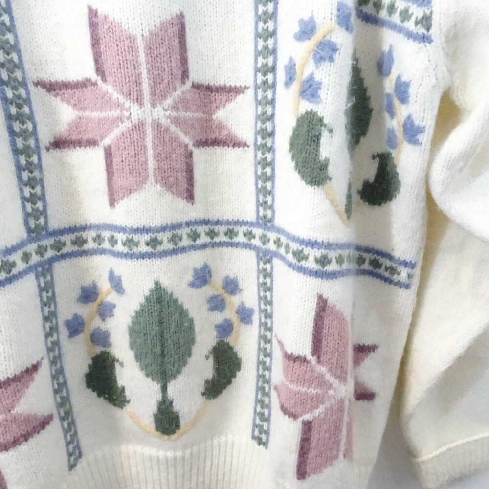 Vintage Knit Sweater Patchwork Design Alfred Dunn… - image 4